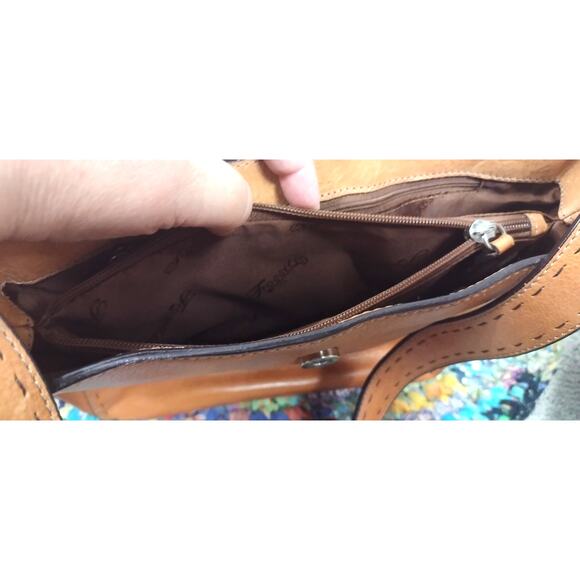 Vintage Fossil Shoulder Bag Tan Leather Boho‎ - Picture 8 of 16